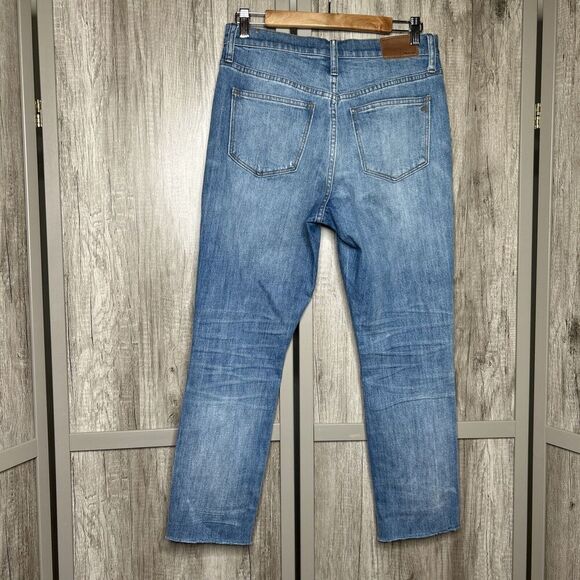 Madewell High Rise Slim Boyjean Jeans Blue Color Distressed Size 26 - Picture 7 of 10